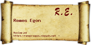 Remes Egon névjegykártya